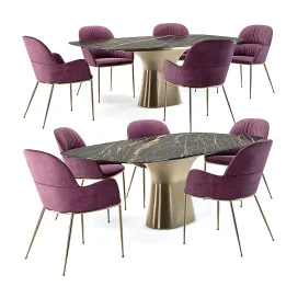 Bontempi podium table queen metal armchair